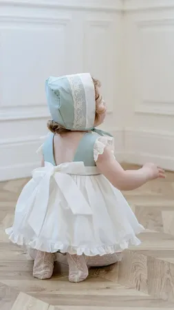 فستان بتصميم اسباني اخضر MIBEBE