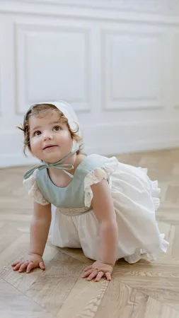 فستان بتصميم اسباني اخضر MIBEBE