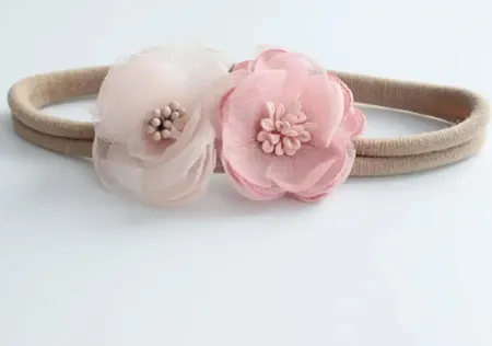 ربطة شعر باللون الزهري- بيبيHANDEMADE