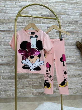 zara set ميني ماوس لون زهري