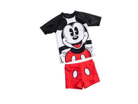 مايوه بلوزة وشورت ميكي ماوس اسود ابيض احمر